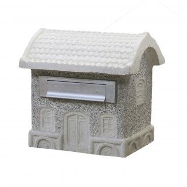 CAIXA CORREIO PEQUENA COM TELHADO REDONDO CINZA 35x34x25CM REF.145