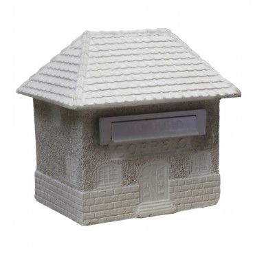 CAIXA CORREIO GRANDE COM TELHADO BICO BEGE 43x41x34CM REF.084