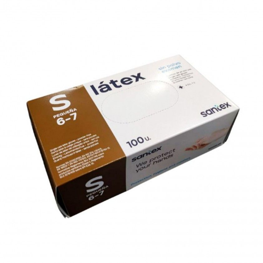Luva Latex Descartável sem Pó Tamanho S - 100un Luva Latex Descartável sem Pó Tamanho S - 100un