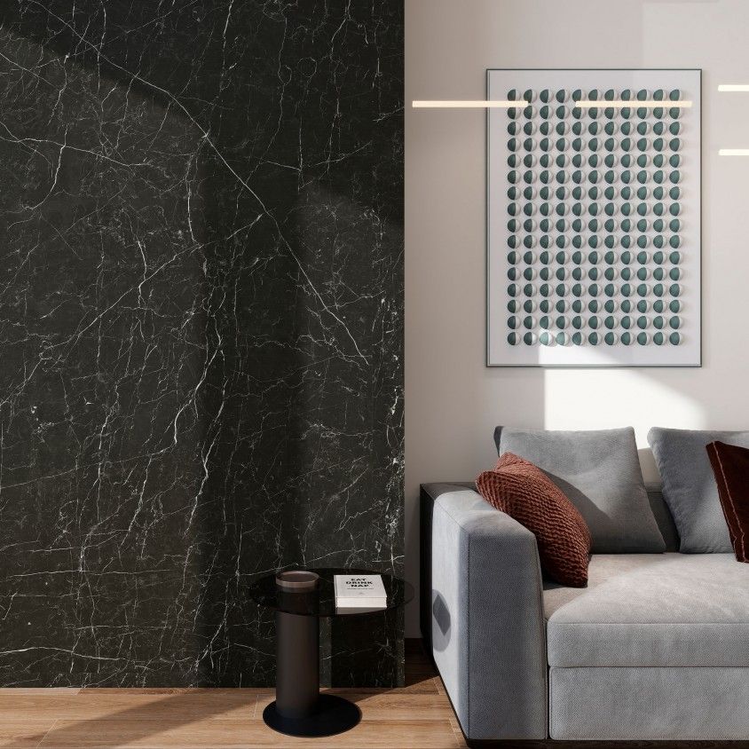 Painel de Parede SPC 2700x1220x3mm Calacatta Black