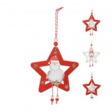 Pendurante Estrela Madeira 11cm Sortido