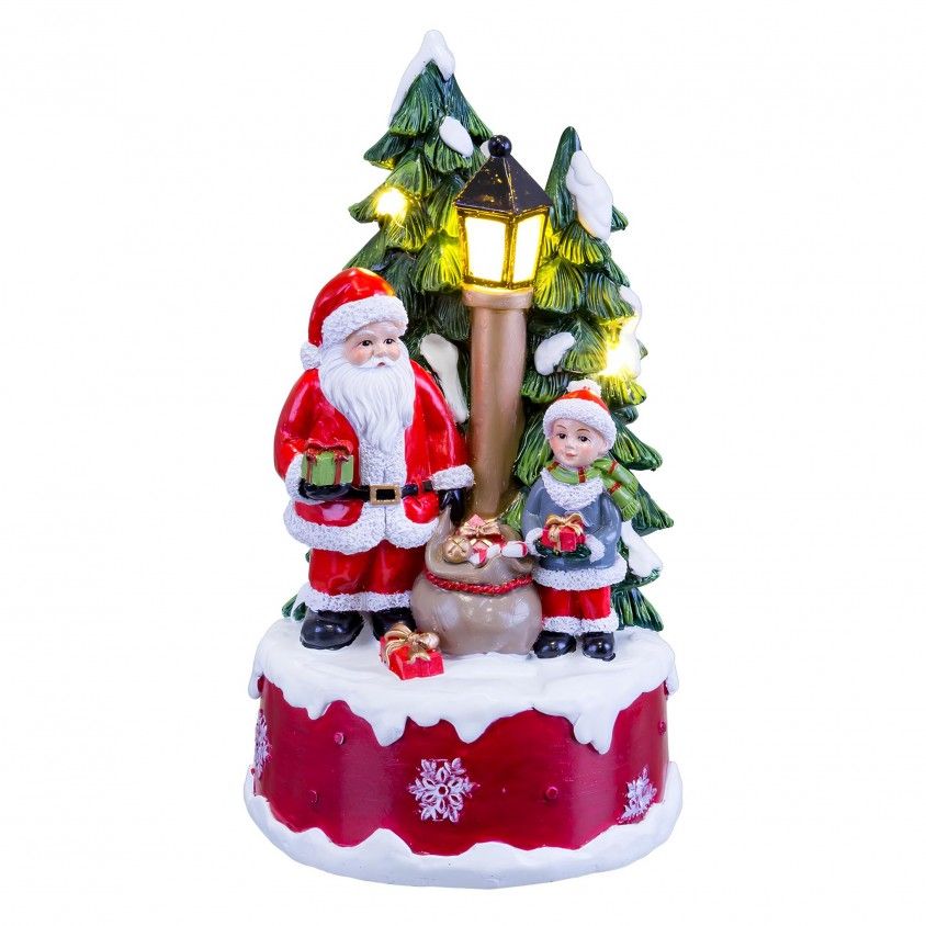 Caixa de Música com Led Pai Natal na Rua 11.5x11x24cm Caixa de Música com Led Pai Natal na Rua 11.5x11x24cm