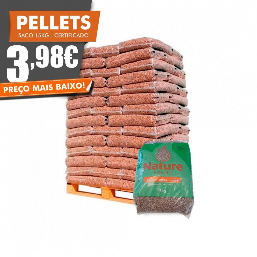 Pellets Certificados Nature 6mm Palete 65 Sacos 15kg