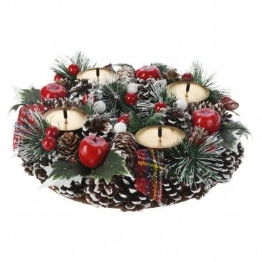 Coroa de Advento com Pinhas 40cm