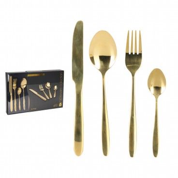 Conjunto 24 Talheres Dourado