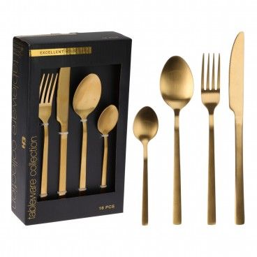 Conjunto 16 Talheres Dourado