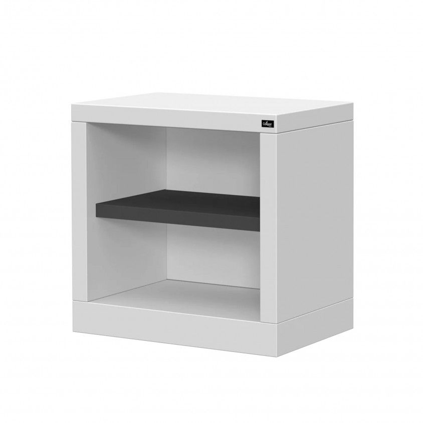 Bancada Vilamoura Branca Prateleira Preta