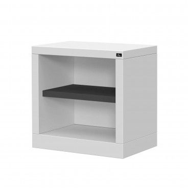 Bancada Vilamoura Branca Prateleira Preta