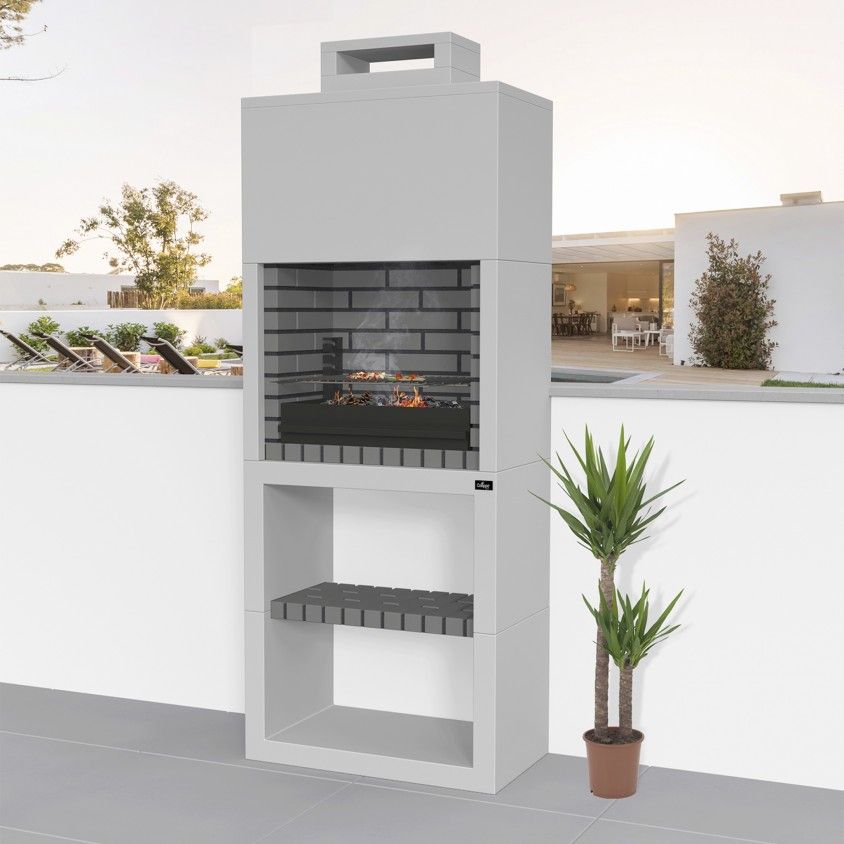 Churrasqueira Maia Tijolo Cinzento/Branco