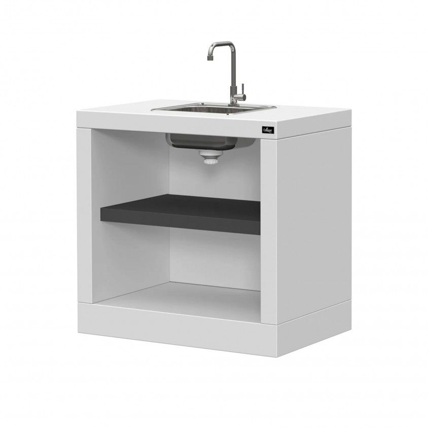 Bancada Vilamoura Prateleira Preta com Lava Loiça e Torneira Bancada Vilamoura Prateleira Preta com Lava Loiça e Torneira