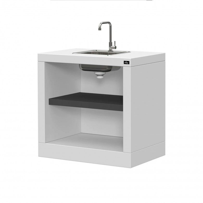 Bancada Maia Tijolo Cinzento com Lava Loiça e Torneira Bancada Maia Tijolo Cinzento com Lava Loiça e Torneira