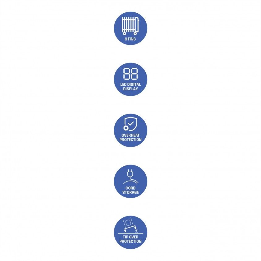 Aquecedor a Óleo Hitze II 9 Elementos LCD 2000W Aquecedor a Óleo Hitze II 9 Elementos LCD 2000W