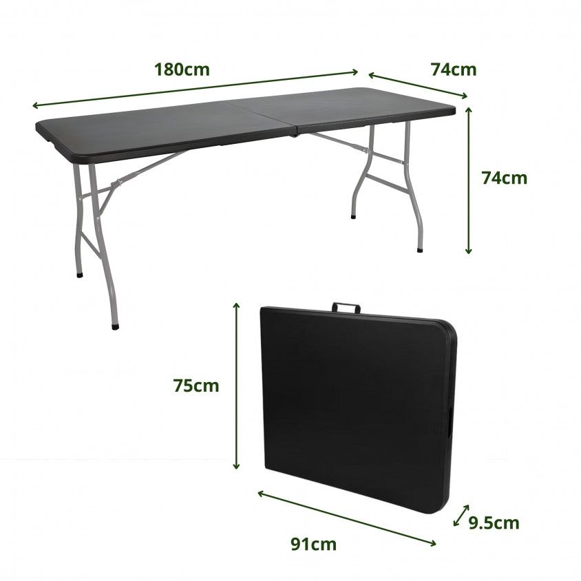 Mesa Dobrável Tenerife 180cm Retangular Portátil Mesa Dobrável Tenerife 180cm Retangular Portátil