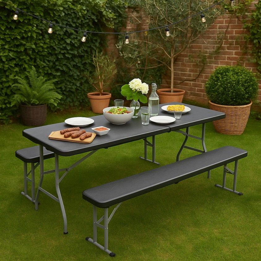 Mesa Dobrável Tenerife 180cm Retangular Portátil Mesa Dobrável Tenerife 180cm Retangular Portátil