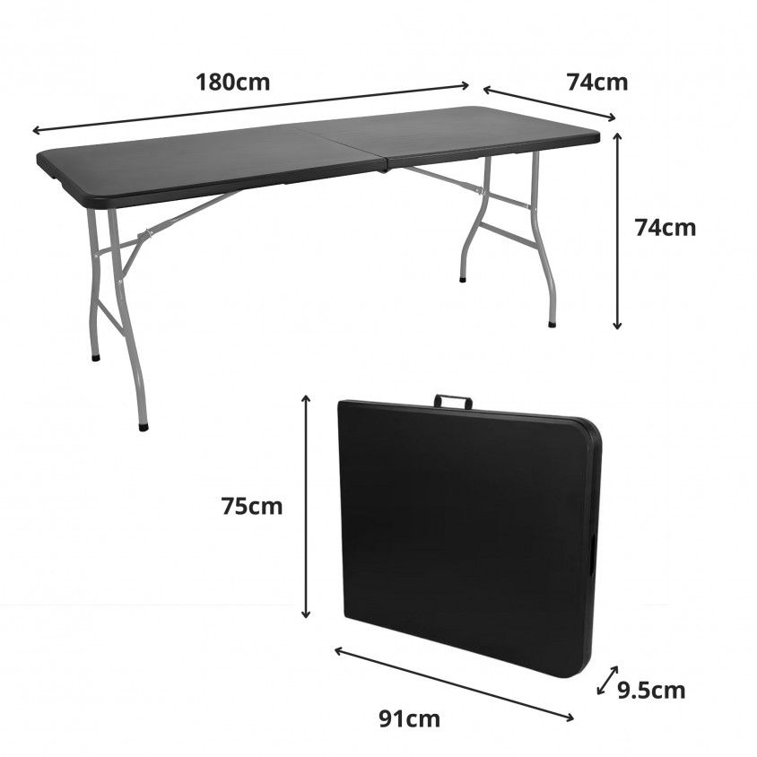 Mesa Dobrável Tenerife 180cm Retangular Portátil Mesa Dobrável Tenerife 180cm Retangular Portátil