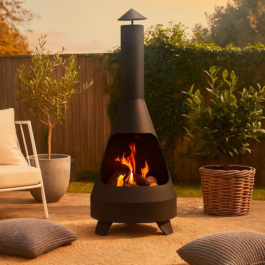 Lareira com Chamin Metal 44x44x118cm