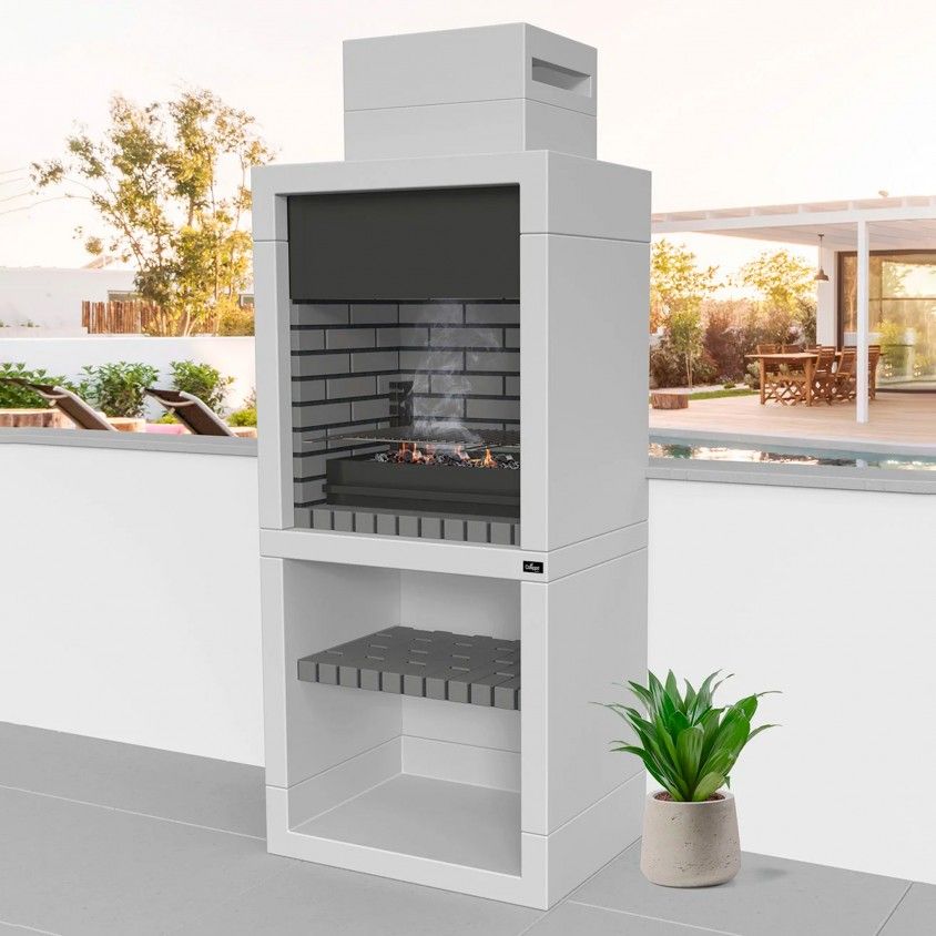 Churrasqueira Estoril Branca Tijolo Cinzento