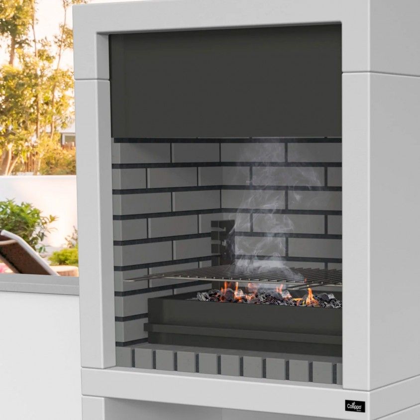 Churrasqueira Estoril Branca Tijolo Cinzento