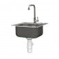 Lava-Louça Pequeno em Inox 38x38 + Torneira