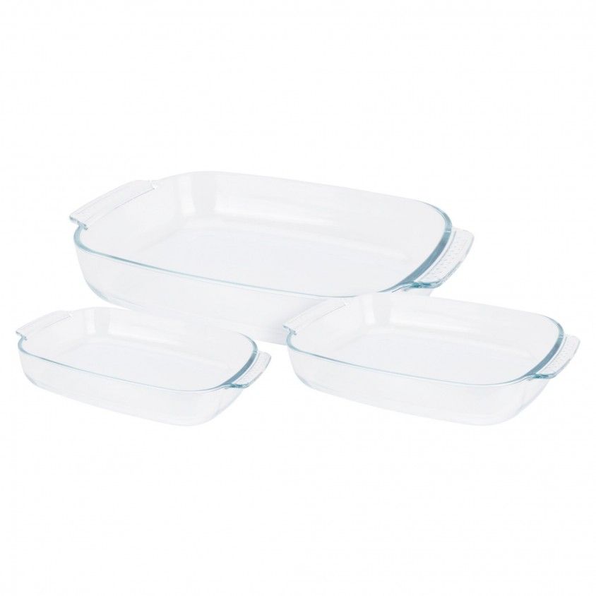 Conjunto 3 Assadeiras Vidro para Forno Conjunto 3 Assadeiras Vidro para Forno