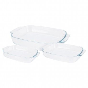 Conjunto 3 Assadeiras Vidro para  Forno