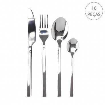 Conjunto 16 Talheres em Inox