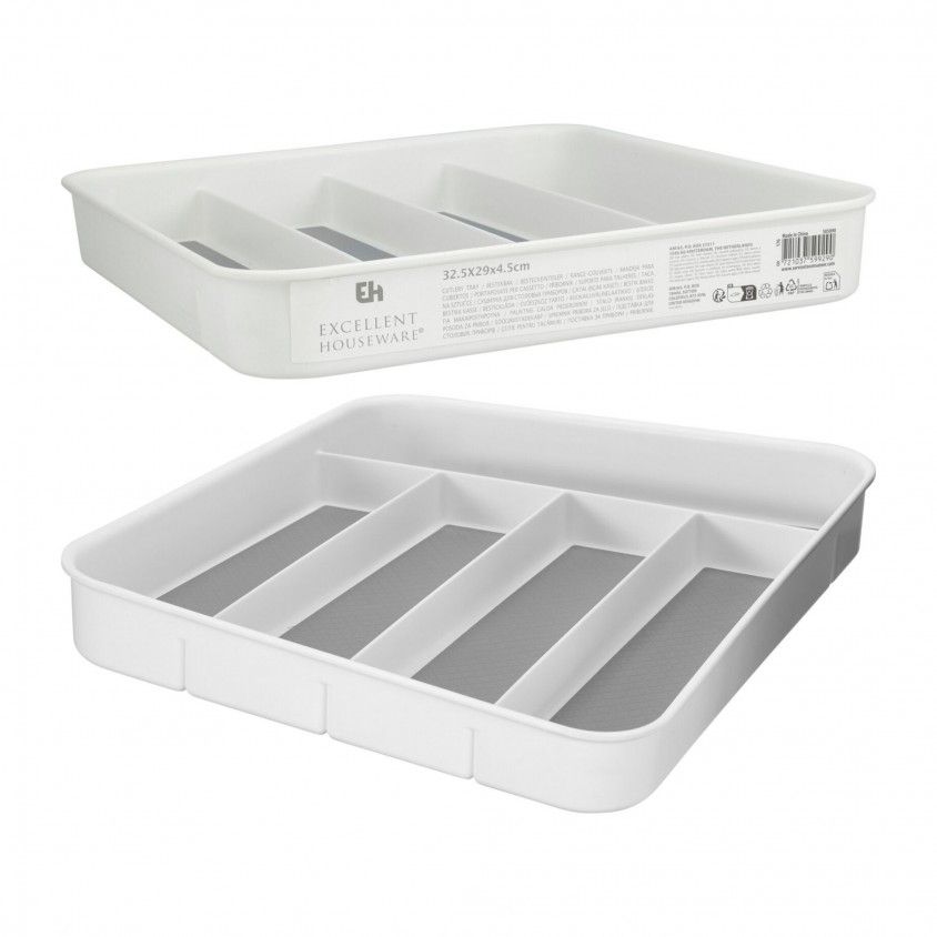 Tabuleiro para Talheres 32.5x29x4.5cm Branco