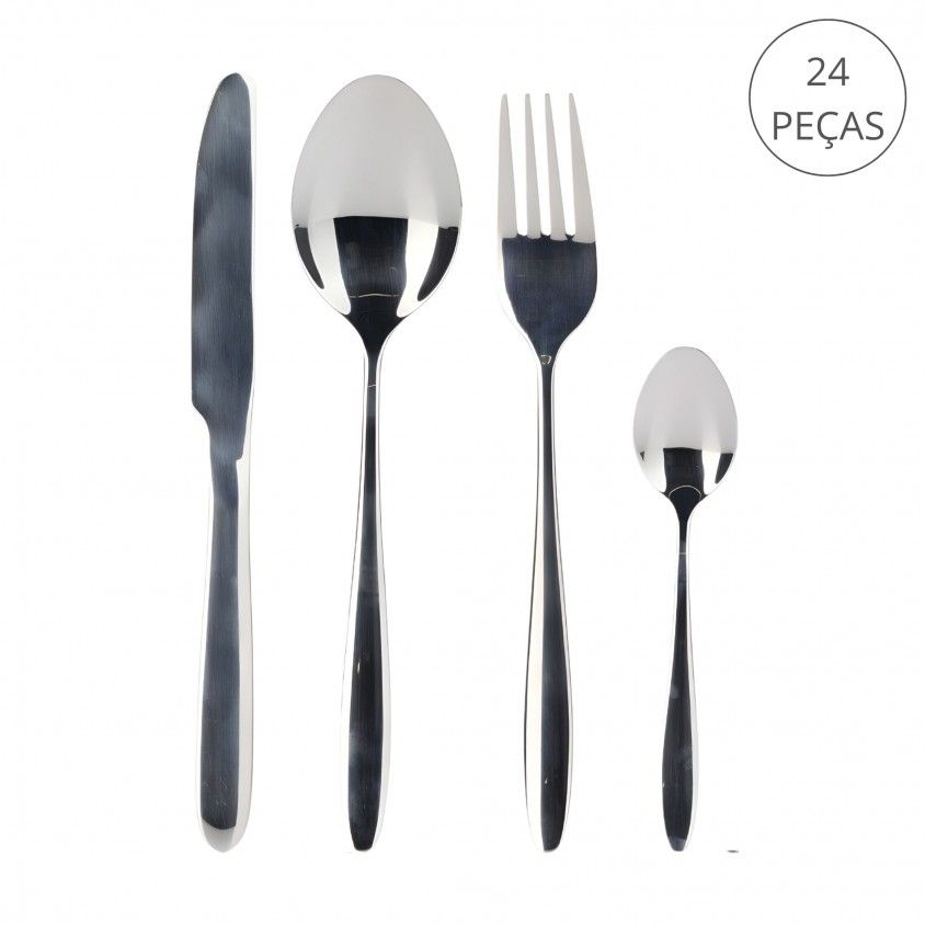 Conjunto 24 Talheres Prata
