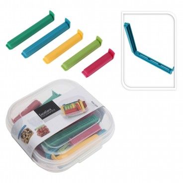 Conjunto 24 Clips para embalagens 5 Cores Conjunto 24 Clips para embalagens 5 Cores