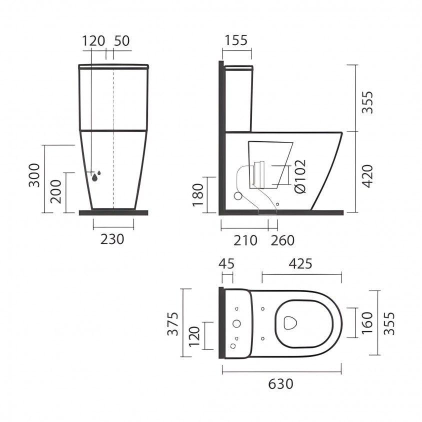 Sanita Compacta Sanitana Ruby Vortex Btw 64 S/D Branco