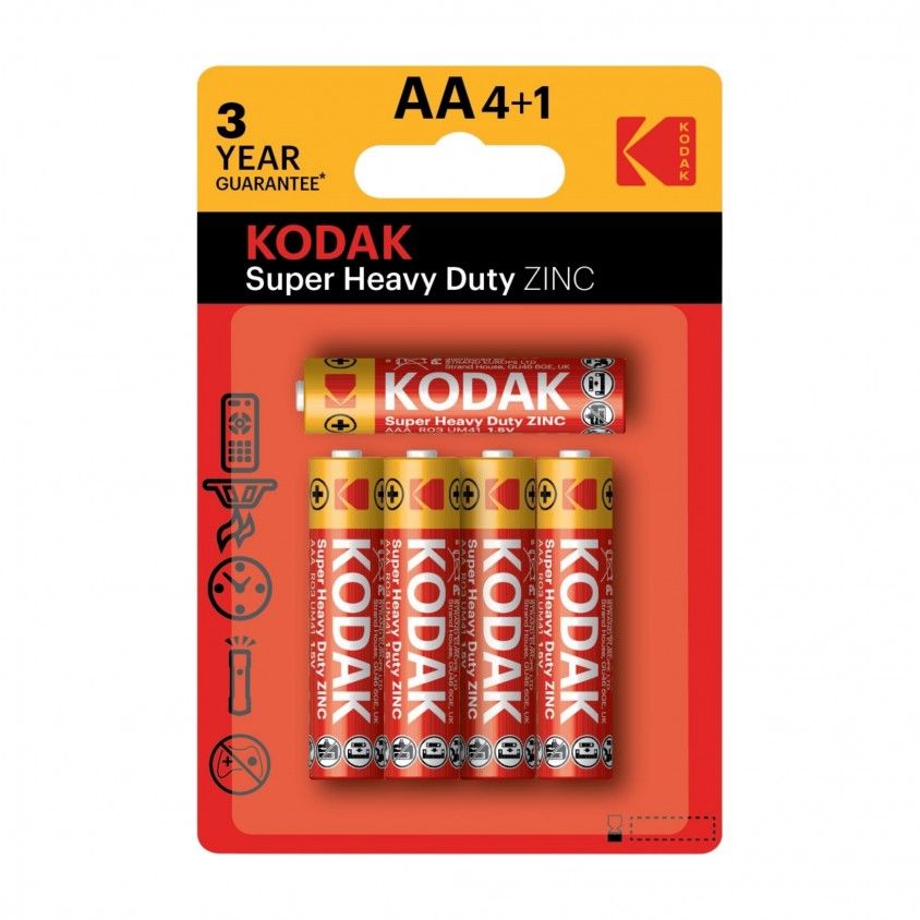 Pilha KODAK Zinc Ext Heavy Duty Aa Pack Promo 4+1
