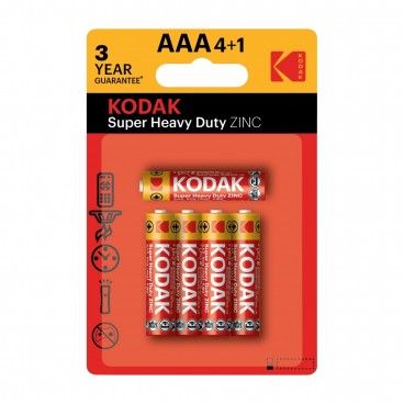 Pilha KODAK Zinc Ext Heavy Duty Aaa Pack Promo 4+1