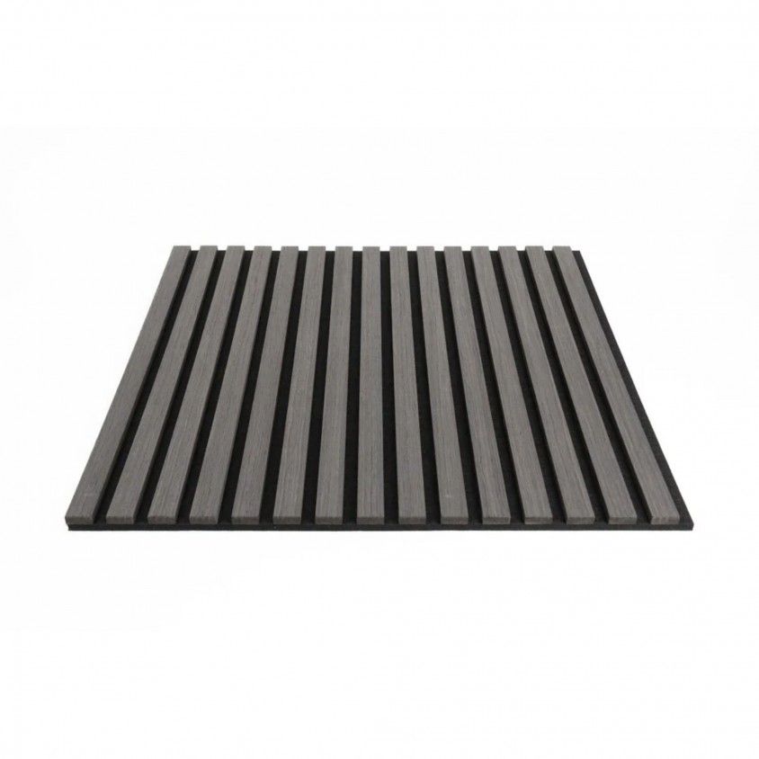 Painel Ripado de Parede Acstico Black Oak 600x600x18mm