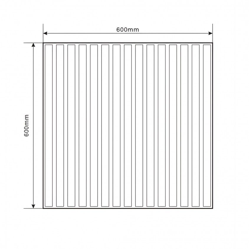 Painel Ripado de Parede Acstico Black Oak 600x600x18mm