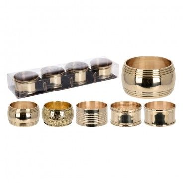 Set 4 Argolas Guardanapo Cor Dourada Sortido