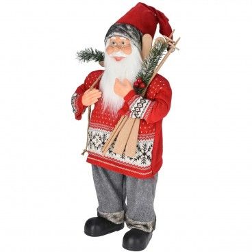 Pai Natal em P com Esqui 80cm