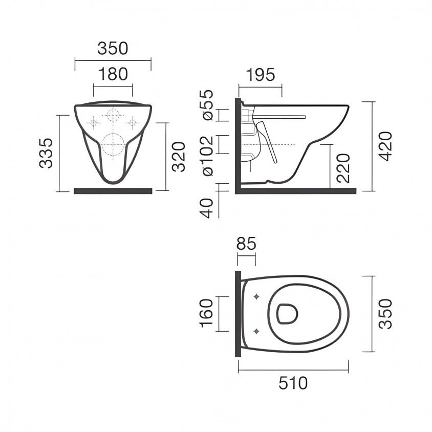 Sanita Suspensa Cent Saída Horizontal Sanitana Branco Sanita Suspensa Cent Saída Horizontal Sanitana Branco