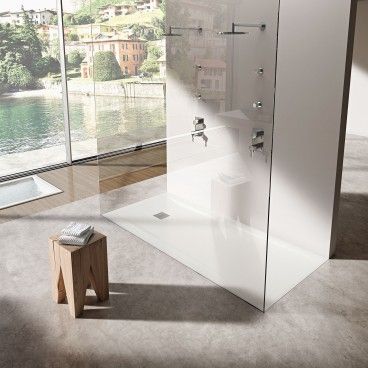 Base Chuveiro Rectangular Rocks Sanitana Branco 1900X900X30