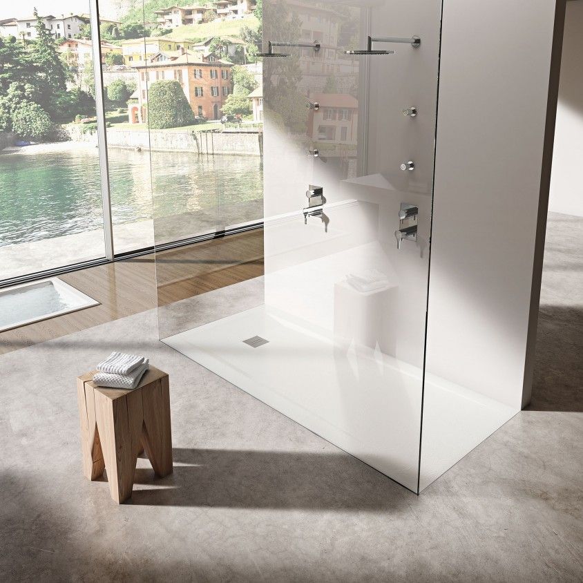 Base Chuveiro Rectangular Rocks Sanitana Branco 1900X900X30