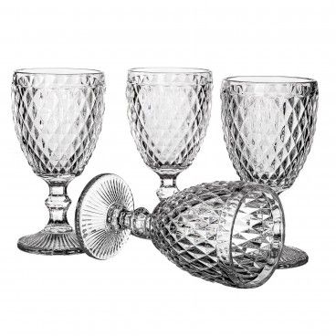 Set de 4 Copos de Vidro Água Diamond Cristal Set de 4 Copos de Vidro Água Diamond Cristal