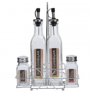 Galheteiro Vidro/Cromado 20X5X21 Galheteiro Vidro/Cromado 20X5X21