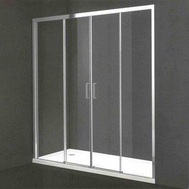 Frontal Stylo 2 Fixos + 2 Correr 185-190 Vidro Transparente 6mm