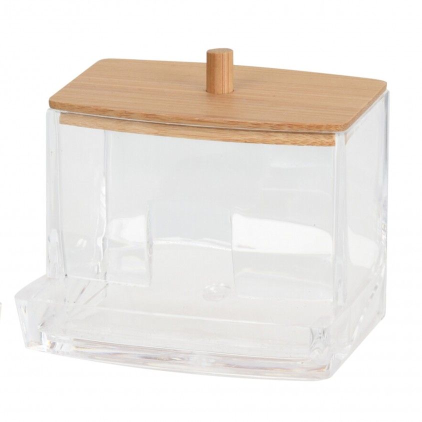 Organizador Make Up Tampa Bambu Retangular Alto