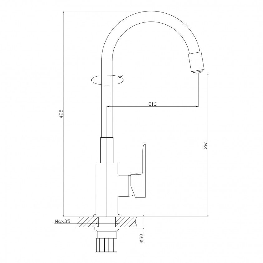Torneira de Cozinha Kemi Cano Alto com Mangueira Flex�vel