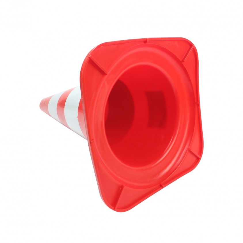 Cone de Sinaliza��o em Polietileno Branco / Vermelho 50cm