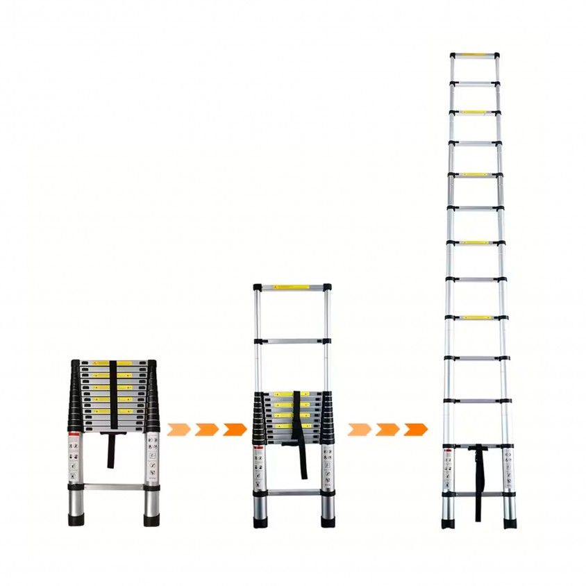 Escada Telesc�pica de Alum�nio Allbuild Elite 12 Degraus