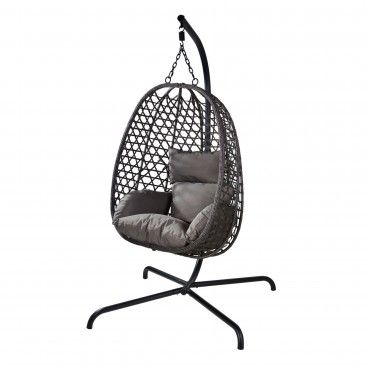 Cadeira Suspensa Cinza Escuro