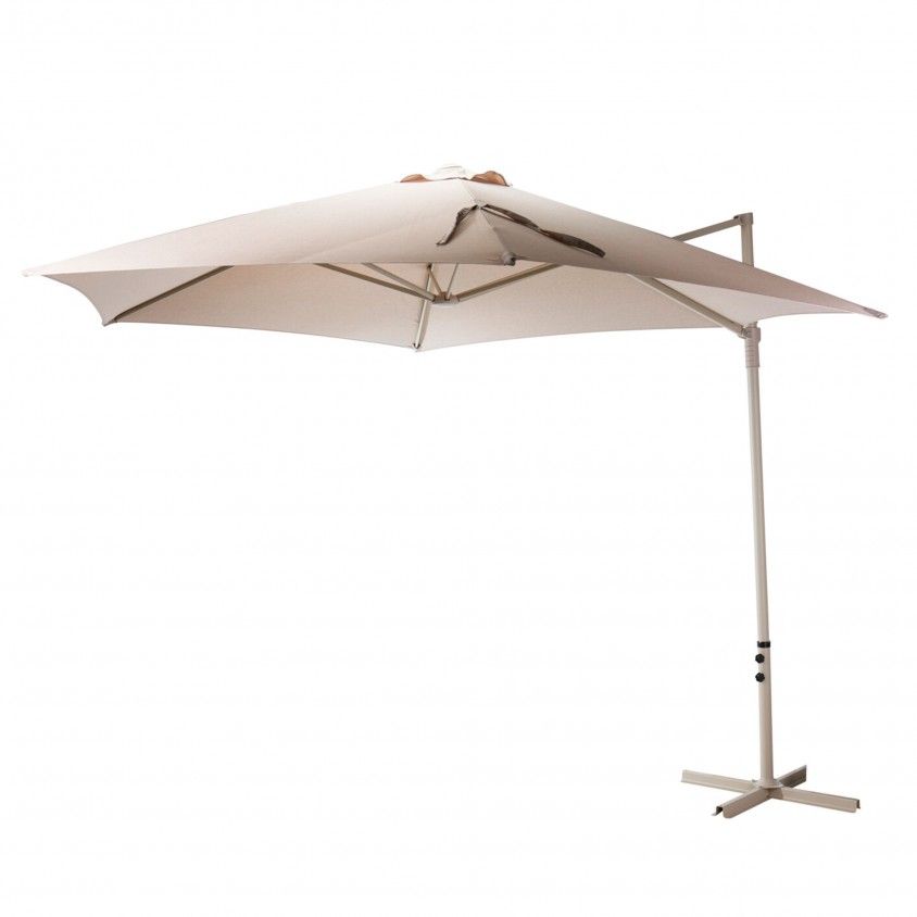 Guarda-Sol Suspenso com Suporte 300 cm Bege