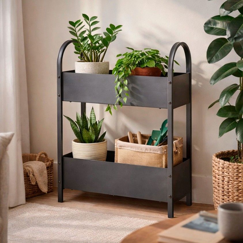 Floreira Metal Cinza Escuro