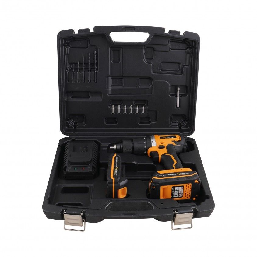 Berbequim Hoteche 20V Brushless Mala com 2 Baterias L�tio 2.0A